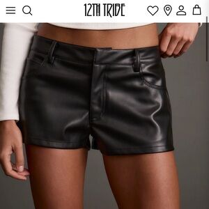 Steele Black Vegan Leather Shorts